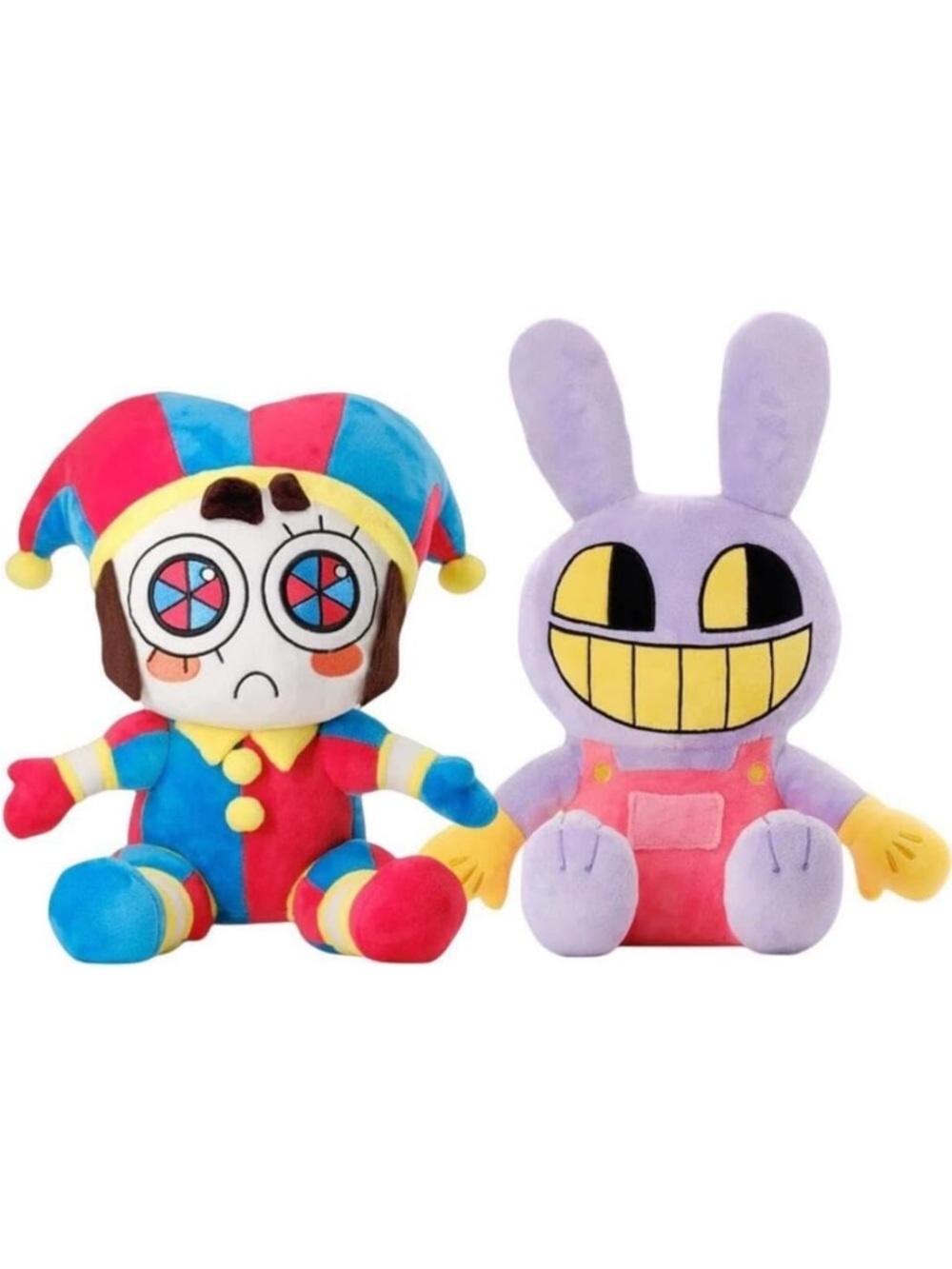 Amazing Digital Circus Stuffed - Colorful Jester and Purple Bunny Plush Toy Set